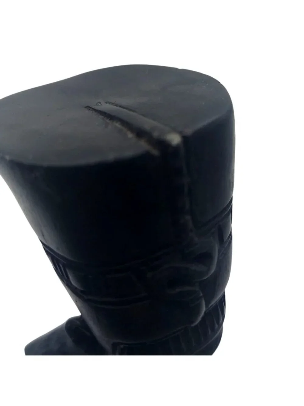 Vintage Egyptian Queen Nefertiti Black Chalkware Bust Figurine Reproduction